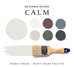 a paint brush with the words,'behann moore calm'on it