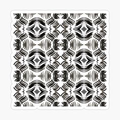 black and white abstract pattern sticker