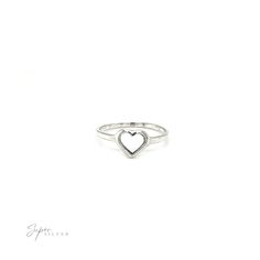 Embrace the language of love with our dainty Heart Outline Ring, and let your affection shine through. This delicate and charming ring speaks volumes about love with its adorable design that beautifully combines daintiness with cuteness. Whether you choose to wear it as a lovely toe ring or a chic midi ring, your satisfaction is guaranteed. Its simplicity and undeniable charm make it the perfect choice for those who want to express their love and radiate positive vibes, ensuring it's more than j Dainty White Gold Heart Promise Ring, Dainty Hypoallergenic Heart Ring, Simple Heart Ring For Valentine's Day, Simple Heart-shaped Stackable Promise Rings, Dainty Hypoallergenic Heart Promise Ring, Dainty Hypoallergenic Heart Ring For Promise, Dainty Simple Design Heart Promise Ring, Dainty White Gold Heart Ring, Dainty Gold Heart Ring For Promise