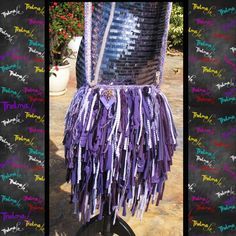 "Purple Fringe Bag,Striped Fringe Bag,Fringe Handbag,Hippie,Boho,Custom Made,One Of A Kind,Funky,Tote,Purse,Handbag BEFORE I start with my description i wanted to let you know I CAN WORK WITH ANY BUDGET. I can build a handbag to FIT ANY BUDGET. Just drop me a line and tell me what you want and i'll let you know what type/size/shape/design handbag i can produce for that amount. THIS BAG IS SOLD BUT I CAN MAKE ONE SIMILAR FOR YOU This Rag Handbag is Handmade by re-purposing strips of fabric, so no Shopping Tote Bag With Fringe, Cheap Fringed Tote Shoulder Bag, Festival Fringe Hobo Tote Bag, Festival Multicolor Fringe Bags, Bohemian Multicolor Fringe Bags, Fringe Handbags, Diy Jacket, Fringe Bags, Tote Purse