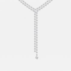 25 ctw Round Lab Grown Diamond Double Row Lariat Fashion Necklace 14K White Gold F, VS2 Formal Double Strand Diamond Necklace, White Gold Diamond Cut Lariat Jewelry, White Gold Lariat Jewelry With Diamond Cut, White Gold Lariat Diamond Necklace For Formal Occasions, Formal Lariat Necklace With Clavicle Chain In Fine Jewelry, Formal Fine Jewelry Lariat Necklace With Clavicle Chain, Formal White Gold Lariat Diamond Necklace, Silver Lariat Bridal Necklace For Formal Occasions, Timeless White Gold Lariat Necklace For Formal Occasions