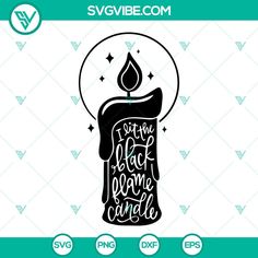 a black candle with the words let the light shine on it and stars around it