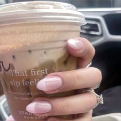 Light Pink Nails, A Cup Of Coffee, French Tip Nails, Fruit Smoothies, Pink Princess, Cup Of Coffee, Almond Nails, How To Do Nails, Nail Tips