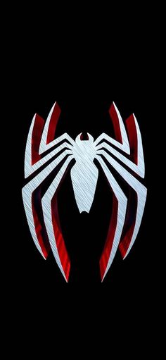 the amazing spider man logo is shown in this image, it appears to be painted red and white