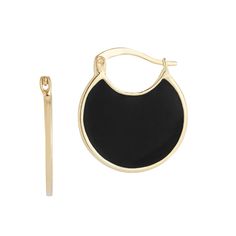 Accessorize with style with these Sunkissed Sterling 14k gold over silver and enamel hoop earrings. Accessorize with style with these Sunkissed Sterling 14k gold over silver and enamel hoop earrings.Click on this JEWELRY & WATCHES GUIDE to learn about fit, styles, materials and more! Backings: click-it Metal: sterling silver Packaging: pouch Plating: 14k gold Finish: enameled Diameter: 0.7 in. Size: One Size. Color: Black. Gender: female. Age Group: adult. Packaging Pouch, Silver Packaging, Silver Enamel, Gold Finish, Gender Female, Straw Bag, Jewelry Watches, Age Group, Gold Tones