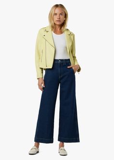 The Avery Wide Leg Ankle sits high on the waist with wide legs that fall to a loose, clean shape that's ankle length. Cut in a rich dark wash, Levitate, the pair is finished with seam pockets, wide belt loops and a forward side seam for a flattering fit.Rise: 11.5"Inseam: 28"91% Cotton, 8% Recycled Cotton, 1% ElastaneModel is wearing size 26Rise: 11.5"Back Rise: 15.25"Leg Opening: 23"Inseam: 28" Wide Leg Cropped Jeans With Belt Loops For Spring, Belted Straight Leg Jeans For Spring, Dark Wash Flare Jeans With Belt Loops For Spring, Fall High Rise Cropped Jeans, Fall Mid-rise Wide Leg Pants With Belt Loops, Modern Wide-leg Cropped Jeans For Work, Dark Wash Wide Leg Pants For Work In Spring, High Rise Cropped Jeans With Belt Loops For Fall, Chic Wide-leg Cropped Jeans For Fall