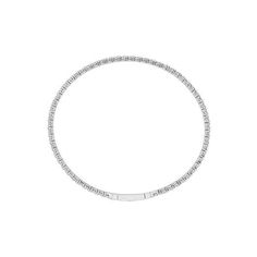 A luxurious diamond bangle bracelet showcasing 59 round diamonds, 3.50 Ct. Tw., Clarity: I1, Color: I - J. The diamonds are set in a classic prong setting. Beautifully crafted in 14k white gold. A stunning bracelet to have sparkling and shine on its own or stack with others. This is a perfect gifting no matter the occasion. If you want a piece with a lot of dazzle dazzle, this is for you! PRODUCT INFORMATION Metal Content: 14k Metal Color: White Gold  Style: Fancy STONE INFORMATIONStone Type: Diamond Number of Stones: 59Shape: RoundColor: I - JClarity: I1Carat Weight: 3.50 CTWSetting: Prong Straight Line Designs, Diamond Bangle Bracelet, Pave Bracelet, Round Diamond Setting, Fancy Stones, Diamond Bangles Bracelet, Diamond Bangle, Tennis Bracelet, Gold Style