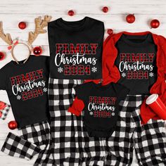 Christmas Family Matching Shirts, Most Likely To Christmas Shirt, Couples Christmas Pajamas, Christmas Family Sweatshirt TSHIRT INFO: ☁️ 100% cotton ✅ Loose fit 🧶 Sewn-in label 👌 Runs true to size DESIGN INFO: ▪️ Design is being implemented as DTF Technologies ▪️ There may at times be a slight difference between real and perceived colors of an item due to the nature of an item or resolution of a screen. CARE INSTRUCTIONS: ▪️ Wash inside out in cold water ▪️ Hang dry or dry on low heat, hang dr Black Long Sleeve Christmas Shirt, Family Matching Christmas Shirt With Letter Print, Family Matching Long Sleeve Christmas T-shirt, Family Matching Holiday Shirt With Letter Print, Festive Winter Shirt With Letter Print, Black Christmas Festive Tops, Festive Black Christmas Tops, Black Christmas Holiday Top, Festive Black Christmas Top