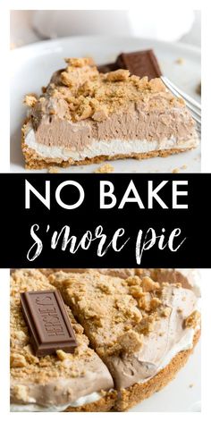 no bake s'more pie on a white plate