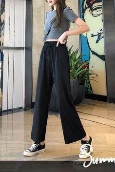 Womens Wide Leg Palazzo Trousers Plus Size Wide Bottom Palazzo Pants Casual Stretch Dress Pants For Spring, Casual Spring Stretch Dress Pants, Casual Stretch Wide Leg Dress Pants, Casual Stretch High Waist Dress Pants, Casual High Waist Dress Pants, Trousers Plus Size, Palazzo Trousers, Wide Leg Crop Pants, Crop Pants