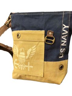 "US Navy Crossbody | Shoulder Bag is Strong, Proud and Patriotic. Our US Navy Crossbody | Shoulder Bag is UpCycled, from re-purposed military canvas, tents & tarps. Perfect Size, durable and ready to report for duty! Navy Strong: Navy Wife and Navy Mom or Navy YOU! Size Matters! Please check out these dims! 10.5\" x 10.5\" ZIP TOP CLOSURE FRONT POCKET BACK ZIPPED POCKET FULLY LINED 1 ZIPPED INSIDE POCKET 2 INSIDE POCKETS ADJUSTABLE STRAP View our entire crossbody section: https://etsy.me/353 Canvas Tents, Navy Crossbody Bag, Navy Purse, Military Bag, Navy Bag, Tent Tarp, Navy Wife, Navy Mom, Recycle Bag