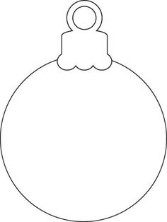 a black and white christmas ornament with an outline on the bottom, it is blank