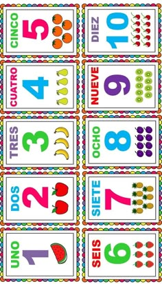 the numbers and symbols are displayed in this printable poster for children's learning