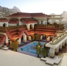 Desert Mansion, Minecraft Desert, Minecraft Houses Survival, Minecraft Structures, Easy Minecraft Houses