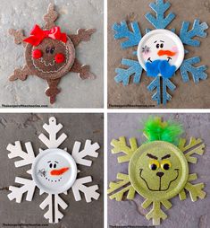 the facebook page for christmas crafts is shown with pictures of snowflakes and other decorations