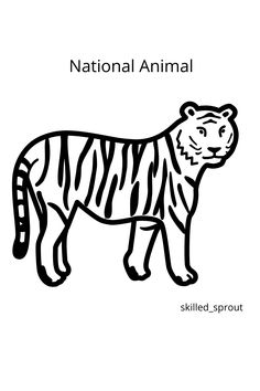 the national animal is a tiger coloring page