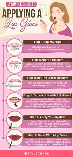 Matte Vs Glossy Lips, How To Lip Gloss, How To Use Lip Gloss, How To Put On Lip Gloss, How To Apply Lipgloss, How To Apply Lip Scrub, How To Make Glossy Lips, How To Apply Lip Gloss Tutorials, How To Apply Lipstick Perfectly