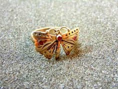 Stunning women's butterfly ring. It is made completely out of sterling silver (aka silver 925 each piece is stamped), with 3 beautiful round rubies in its surface... ------> If you do not know, or you are not sure about your ring size, the ring will be adjustable<---- ------->A useful guide to help you determine your ring size: http://www.ringsizes.co/ <------ Butterfly Gemstone Ring For Gift, Bug Ring, Insect Ring, Silver Butterfly Ring, Ring With Ruby, Wing Ring, Ring Butterfly, Oxidized Silver Rings, Butterfly Wing