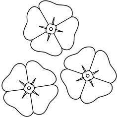 three flowers that are black and white