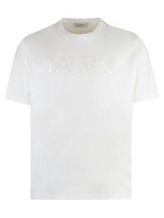 01 LANVIN LOGO COTTON T-SHIRT Ribbed Neckline, Diaper Backpack, Lanvin, Womens Backpack, Cotton T Shirt, Wardrobe Essentials, Fashion Bags, Cotton Tshirt, Everyday Wear