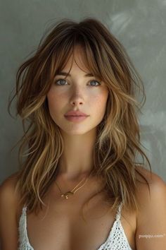 Trendy Medium Haircuts for Fine, Thick Hair & All Face Shapes Medium Straight Haircuts For Women, Haircut 2024 Fall Women, Medium Length Haircut With Bangs Fine Hair, Haircuts In Your 30s, Medium Haircut Long Bangs, Haircuts For Your 30s For Women, Haircuts For Your 30s, Haircuts Thick Hair Long, Hair Styles For Medium Length Brown Hair