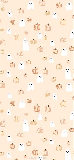 Ghosts and pumpkins! Fall Halloween Wallpaper Ipad, Pumpkin Iphone Wallpaper Aesthetic, Fall Background Ghost, Fall Wallpaper Iphone Ghost, Ipad Wallpapers Halloween, Autumn Ghost Wallpaper, Cute Pumpkin Wallpaper Iphone, Ghost And Pumpkin Wallpaper, Minimalist Pumpkin Wallpaper