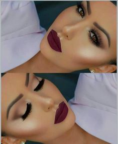 Burgundy Lipstick, Makeup Tip, Christmas Makeup Look, Beauty Make-up, Unique Makeup, Makijaż Smokey Eye, Makeup Hacks, Christmas Makeup, Makeup Goals