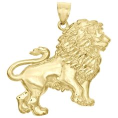 JFL Diamonds brings to you this solid 10K Yellow Gold Walking Lion Full Body Pendant / Charm. It is 100% real genuine gold. The charm will come with 10K Purity Stamp on the bale. This is a very trendy and beautiful design for the gold lovers with extra shine from diamond cut texture. This pendant is 1.50" long and 1.55" wide. This pendant weighs approx. 2.90 gr. with textured back. (2.90 gr. 10K Yellow Gold | Length: 1.50" long | Width: 1.55" | Thickness: 2mm | Unisex Genuine Gold Textured State Lion Full Body, Walking Lion, Gold Lion, Statement Pendant, Gold Texture, Christmas Special, Lion King, Diamond Cut, Precious Metals