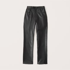 Ultra high rise pants in our luxe vegan leather fabric, featured in our Curve Love 90s Straight fit, with functional pockets and a zipper closure. Curve Love features an additional 2 inches through the hip and thigh from our classic Vegan Leather 90s Straight Pants. 90s Silhouette, Abercrombie Jeans, High Rise Pants, Extra Room, Faux Leather Pants, Straight Pants, Leather Fabric, Black Faux Leather, Straight Leg Pants