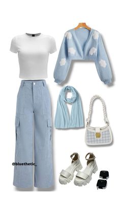 Pastel Blue Outfit Aesthetic, Pastel Outfit Ideas Casual, Danish Pastel Outfits, Cloth Ideas, Looks Pinterest, Casual Outfits For Teens, Future Wardrobe, Fashion Top Outfits, Cute Dress Outfits