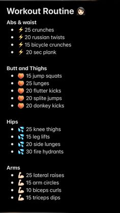 the workout routine is shown in this graphic