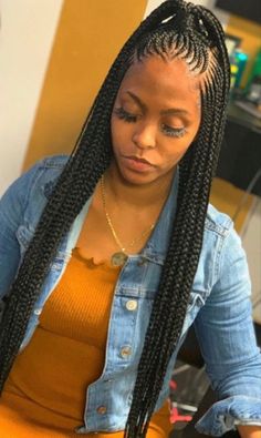 1 Layer Feed In Braids, Medium 2 Layer Feed In Braids, 3 Layer Braids Side Part, Two Layer Feed In Braids Side Part, Layer Braids Black Hairstyles, 3 Layer Feed In Braids, Layers Braids, Braids Straight Hair, Fulani Braids Center Part