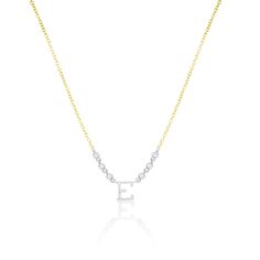 Meira T Dainty Diamond Monogram Necklace in 14kt Yellow Gold Butterfly Charm, Gold Style, 3 Weeks, Charm Necklace, Initials