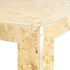 a wooden table that has been made out of plywood and white paint on it