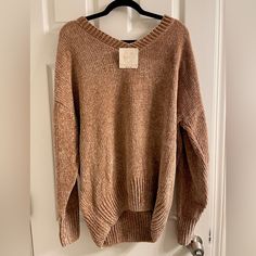 This Is A Light Brown/Tan Chenille V Neck Sweater Purchased At A Boutique (Brand Is Zanana Outfitters) In A Size Small. New With Tags (Boutique Tag) Affordable Beige V-neck Sweater, Brown Chenille Sweater, Luxury Brown V-neck Sweater, Brown Cashmere V-neck Sweater, Affordable Brown V-neck Sweater, Pom Pom Sweater, Thom Browne Sweater, Fuzzy Cardigan, Kimono Pattern