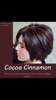 Fall Hair Color Trends For Brunettes, Cinnamon Brown Hair Color, Cinnamon Brown Hair, Shorter Hairstyles, Hair Stylea, Hair Color Ideas For Brunettes Short, Grey Hairstyle