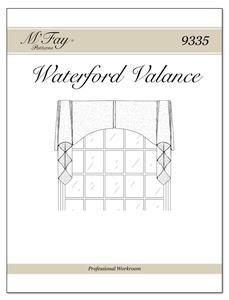 the front cover of a sewing pattern for waterford valance