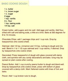 the instructions for making an easy cookie dough recipe are shown in this screenshote