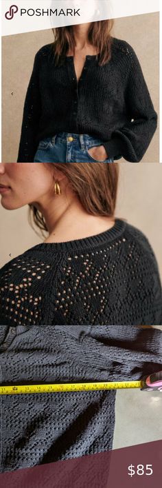 Sezane Capucine Cardigan Sweater - Black - XS