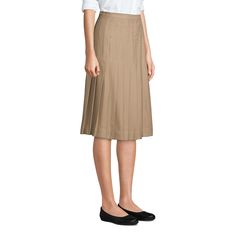 The easiest way to look smart for school? Pleats, please! With unbeatable drape and a pull-on-and-go hidden adjustable waist — in our easy-care blend that stands up to the spin cycle with no need to iron. Below-the-knee length. Casual Stretch Pleated Skirt For School, Casual Daywear Bottoms With Pleated Hem, Casual Bottoms With Pleated Hem For Daywear, Casual Daywear Skirt With Pleated Hem, Spring School Pleated Skirt, Spring School Relaxed Pleated Skirt, Relaxed Spring School Pleated Skirt, Spring Pleated Skirt For School With Relaxed Fit, Casual Relaxed Pleated Skirt For School