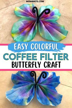 easy coffee filter butterfly craft for kids to make