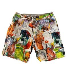 Vintage Jams World Samurai Sushi Board Shorts. Brand New Without Tags. Vibrant Colors Throughout. Casual Printed Orange Bottoms, Orange Printed Beach Bottoms, Casual Multicolor Print Beach Bottoms, Sushi Board, Bright Shorts, Man Swimming, Green Orange, Swim Trunks, Board Shorts