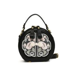 Buy Luxury Designer Embroidery PU Leather Flower Women's Handbag Retro Crossbody Bag Round Tote for only $45.99 at Julie bags! Elegant Black Embroidered Shoulder Bag, Elegant Black Bag With Gold Embroidery, Elegant Black Shoulder Bag With Floral Embroidery, Elegant Shoulder Bag With Floral Embroidery, Diesel Bag, Designer Embroidery, Leather Flower, Round Bag, New Chinese Style