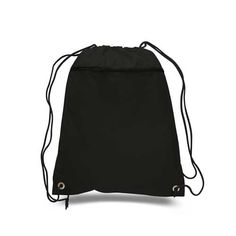 a black drawsack bag on a white background