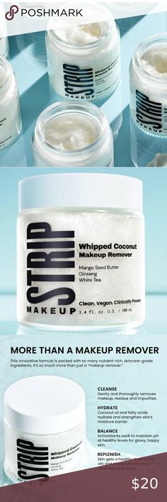 New Whipped Coconut Makeup Remover
Skin Barrier Replenishing Cleanser BNIB Balance Ph, Mango Seed, Ginseng Root, Clean Vegan, Seed Butter, Skin Barrier, Nutrient Dense, White Tea, 2 Months