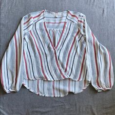 Red White And Blue Striped Forever 21 Cross Front Top. Nwot Size S Forever 21 Casual White Blouse, Casual White Blouse By Forever 21, Cross Front Top, Forever21 Tops, Red White And Blue, Forever 21 Tops, Blue Stripes, Red White, Red And White