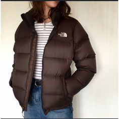 The North Face Brown Puffer Jacket 700 Retro 1996 Nuptse Women’s Xl Has 2 Spots Shown On The Collar Inside Doesn’t Affect Wear Or Outside White North Face Jacket, Brown Puffer Jacket, Brown Puffer, Nuptse Jacket, Black Puffer Jacket, Black Puffer, The North Face Jackets