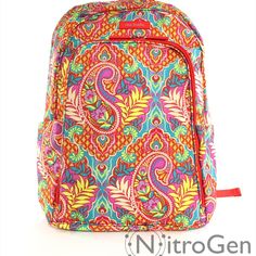 Vera Bradley Quilted Cotton Laptop Backpack Brand New Sealed With Tags Model: 22374-379 * Quilted Cotton * Roomy Interior * Padded, Adjustable Shoulder Straps * Top Handle * Front Zip Pocket * Padded Laptop Sleeve On Interior * Exterior Side Slip Pockets For Water Bottles Etc. * Adjustable Straps, * 2" Handle Drop * Color: Paisley Multi * Dimensions: 11 ½" W X 15 ¾" H X 7"D Multicolor Travel Backpack Satchel, Multicolor Satchel Backpack For Travel, Multicolor Softback Travel Bag, Multicolor Softback Backpack For Travel, Vera Bradley Backpack Campus, Cotton Backpack, Backpack Art, Cinch Sack, Tech Backpack