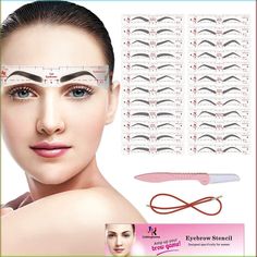 PRICES MAY VARY. PERFECT FOR BEGINNERS AND PROS - We’ve collected customer advice, tested a lot of shapes, and finally selected 24 eyebrow shapes which are suitable for 98% of people. It's not only for beginners but also for skilled ones. Anyone can find the most suitable style and complete a professional look without having to step foot at a salon! SKIN-FRIENDLY - Our eyebrow stencils are made of high-quality PEVA material, more comfortable, durable and softer, with an elastic fixed strap, you can wear the eyebrow template around your forehead without worrying that it will fall off. It would not bring you any discomfort during eyebrow shaping. TIME-SAVING- It's very easy to use and quickly complete your makeup in 3 minutes. Easy to carry around in your handbag and perfect for traveling. Y Eyebrow Template, Eyebrow Trends, Sparse Eyebrows, Plucking Eyebrows, Eyebrow Hacks, Eyebrow Shaper, Eyebrow Razor, Hacks Every Girl Should Know, How To Draw Eyebrows