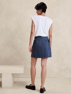 Linen-Blend Wrap Mini Skirt | Banana Republic Factory Summer Mini Skort With Patch Pockets, Mini Skort With Patch Pockets For Summer, Casual Summer Mini Skirt With Side Zipper, Casual Mini Skirt With Side Zipper For Summer, Casual Summer Skirt With Side Zipper, Casual Spring Skort With Side Zipper, Casual Skirt With Side Zipper, Relaxed Spring Skort With Side Pockets, Spring Skort With Side Pockets And Relaxed Fit